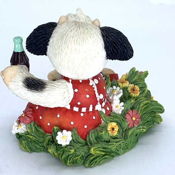 Mary's Moo Moos Coca-Cola “I Cudn't Be Happier” Enesco Cow Figurine 826979 Vtg - Picture 4 of 12